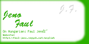 jeno faul business card